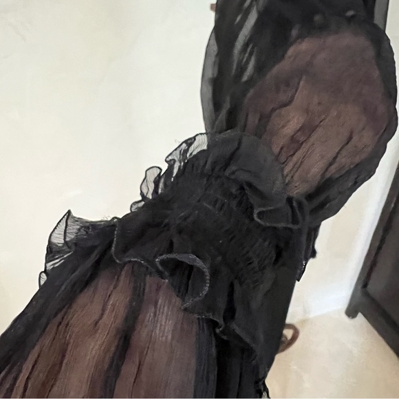 Roberto Cavalli Black V-Neck Shift Mini Dress - Picture 7 of 10